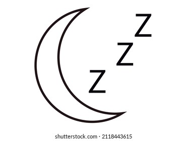 Black icon of a moon with z for sleeping.