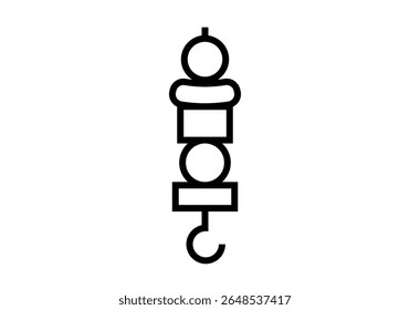 Black icon of a Moorish skewer on a white background