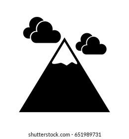 black icon mountain cartoon vector