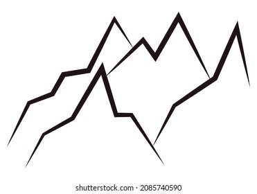 Schwarze Ikone der Berge mit Schlaganfall gemacht.
