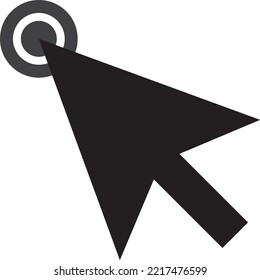 black icon mouse pointer and selection point 