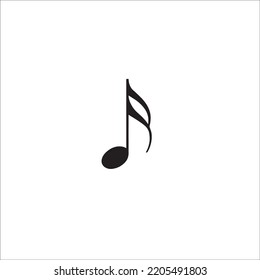 black icon of music vector illustration logo type on white isolated background.