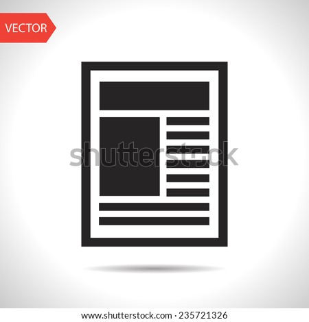 black icon of newspaper