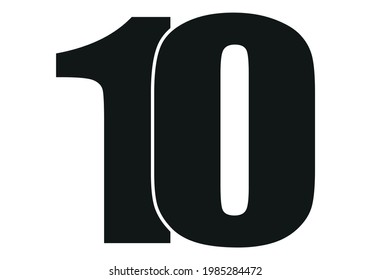 Black icon of number 10.