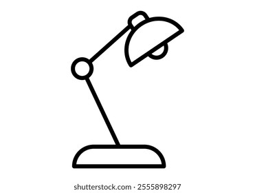 Black icon of office study lamp