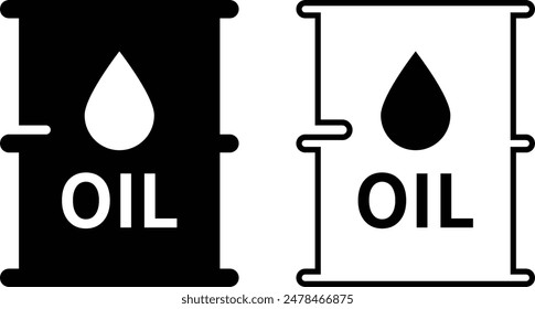 Black icon of oil drum