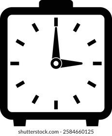 Black icon on alarm clock