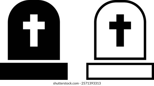 Black icon on the grave