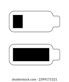 Black icon on white background. Charger vector icon. Element for technology. Energy indicator. Illustration on a white background. EPS10

