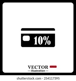 Black icon on white background. Discount label. icon. vector design