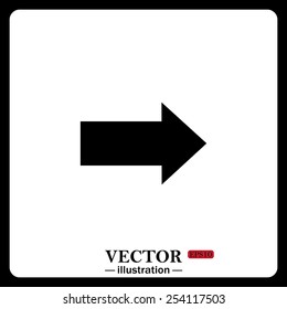 Black icon on white background. arrow indicates the direction, vector illustration, EPS 10