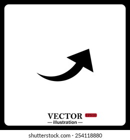Black icon on white background. arrow indicates the direction, vector illustration, EPS 10