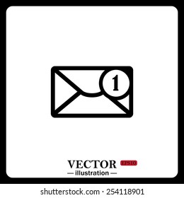 Black icon on white background. Black icon on white background. SMS messages, vector illustration, EPS 10
