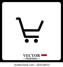 Black icon on white background. put in shopping cart , vector illustration, EPS 10