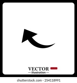 Black icon on white background. arrow indicates the direction, vector illustration, EPS 10