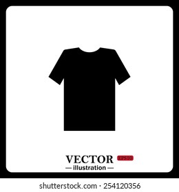 Black icon on white background. Tshirt, vector illustration, EPS 10