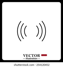 Black icon on white background. The wireless network , vector illustration, EPS 10