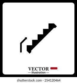 Black icon on white background. staircase, vector illustration, EPS 10