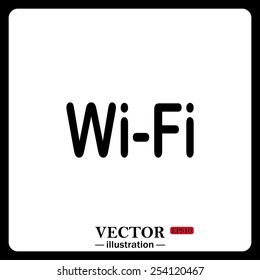 Black icon on white background. The wireless network , vector illustration, EPS 10