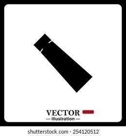 Black icon on white background. tube for cream or another cosmetic remedy , vector illustration, EPS 10