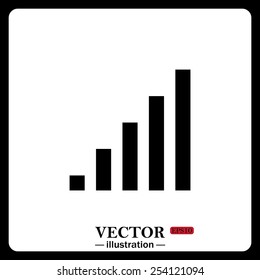Black icon on white background. signal strength indicator, vector illustration, EPS 10