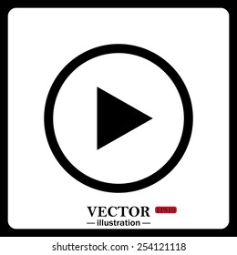 Black icon on white background. play, vector, EPS 10