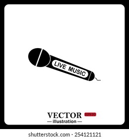 Black icon on white background. live music, vector illustration, EPS 10