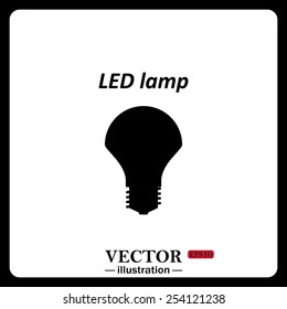 Black icon on white background. LED lamp , vector illustration, EPS 10
