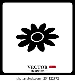 Black icon on white background. daisy,vector illustration, EPS 10