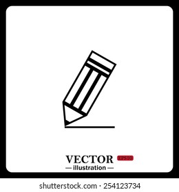 Black icon on white background. black pencil, vector, EPS 10