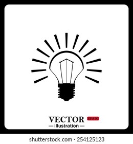 Black icon on white background. bulb icon, vector illustration, EPS 10