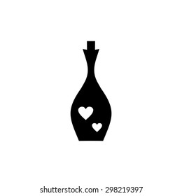 Black icon on white background bottle of the wedding