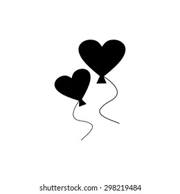 Black icon on white background balls heart