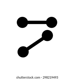 Black icon on white background dumbbell