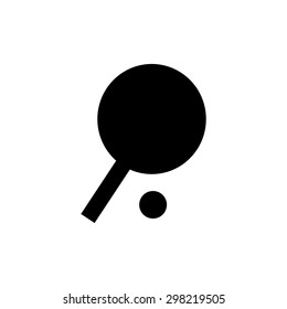 
Black icon on white background ping pong racket