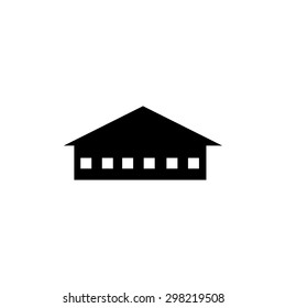 
Black icon on white background house building