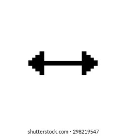 Black icon on white background dumbbell