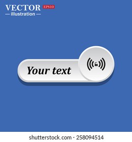 Black icon on white button for web sites. Blue background with shadow. Wireless network access is open, unlocked. icon. vector design