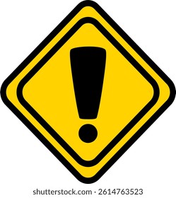 Black Icon On Yellow Warning Sign