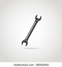 Black icon of open-end builder wrench.