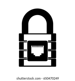 black icon padlock cartoon