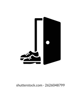 Black Icon of a Pair of Shoes Lined Up Near the Door