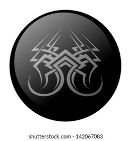 black icon with a pattern on a white background