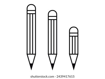 Black icon of pen with eraser on white background.