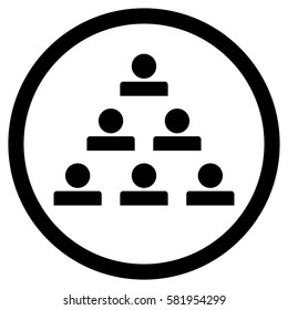 Black icon people. Monochrome businessman in circle. Vector illustration