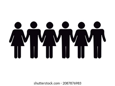 Black icon of people shaking hands.