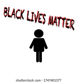 Black icon people stand on white background.black lives matter. vector illustration 