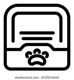 Black icon of a pet's medical record being displayed, emphasizing the importance of pet healthcare