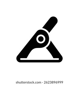 Black Icon of Plastic Clip Corner Grip Style Representing Paper Clips