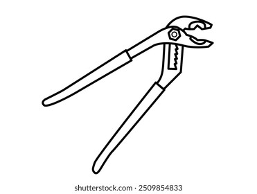 Black icon of pliers for workshop